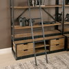 Brodie VIII 57L x 20.5W x 94H Brown Wood Gun-Metal Ladder Four Shelf Shelving Unit, Shelving & Bookcase by Mercana, 57" length x 20.5" width x 94" height thumbnail 3