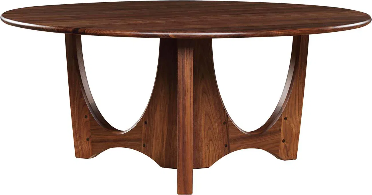 Walnut Grove Round Cocktail Table, Coffee Table by Stickley, 42" width x 18" height x 42" depth View 2