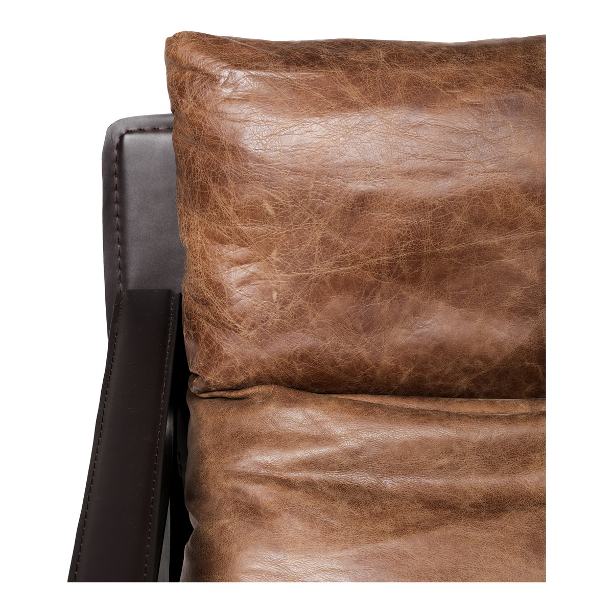 Connor Club Chair Open Road Brown Leather, Accent Chair by Moe's Home, 30.75" width x 27.5" height x 34" depth View 5