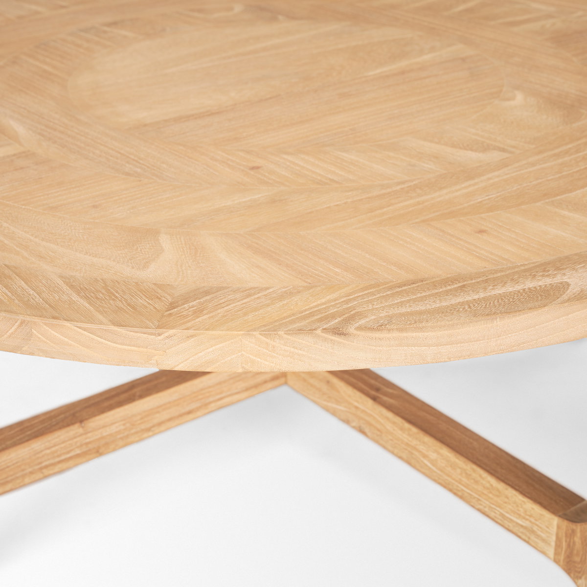 Taylin Light Brown Wood Round Coffee Table, by Mercana, 39" length x 39" width x 16.75" height View 7