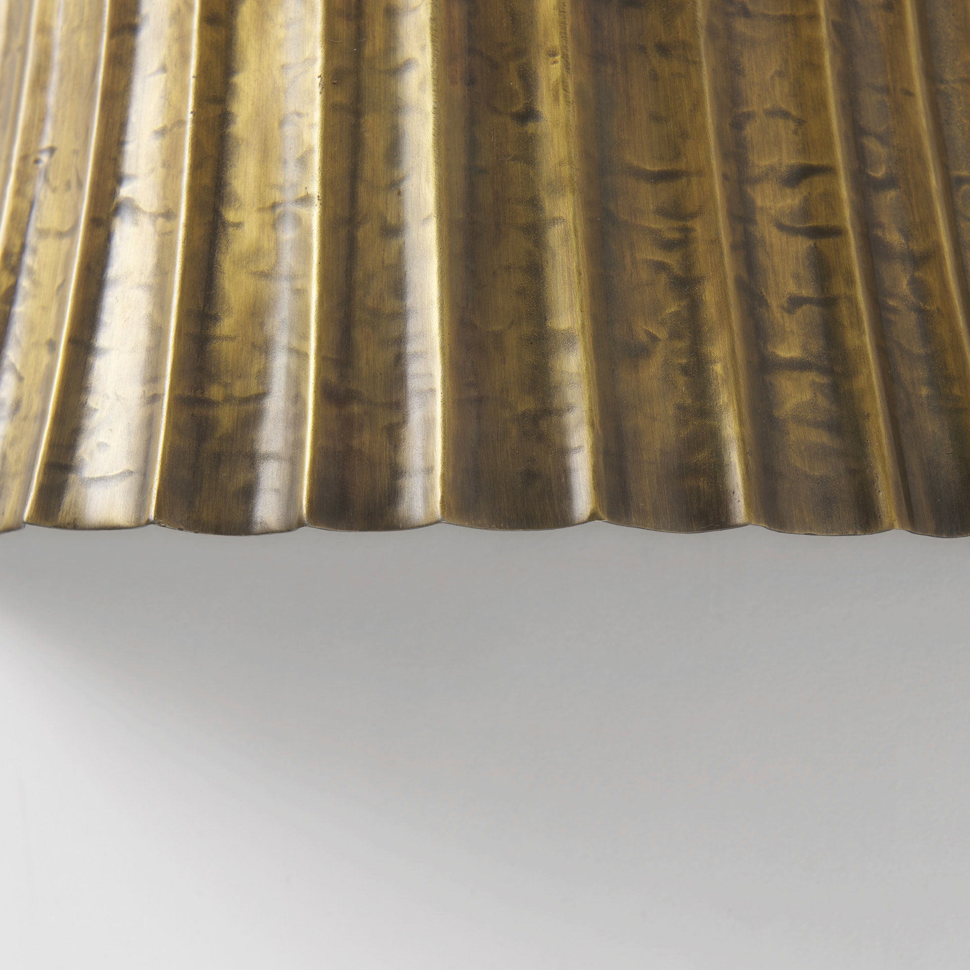 Letitia  Gold Hammered Metal Fan Wall Sconce large image 