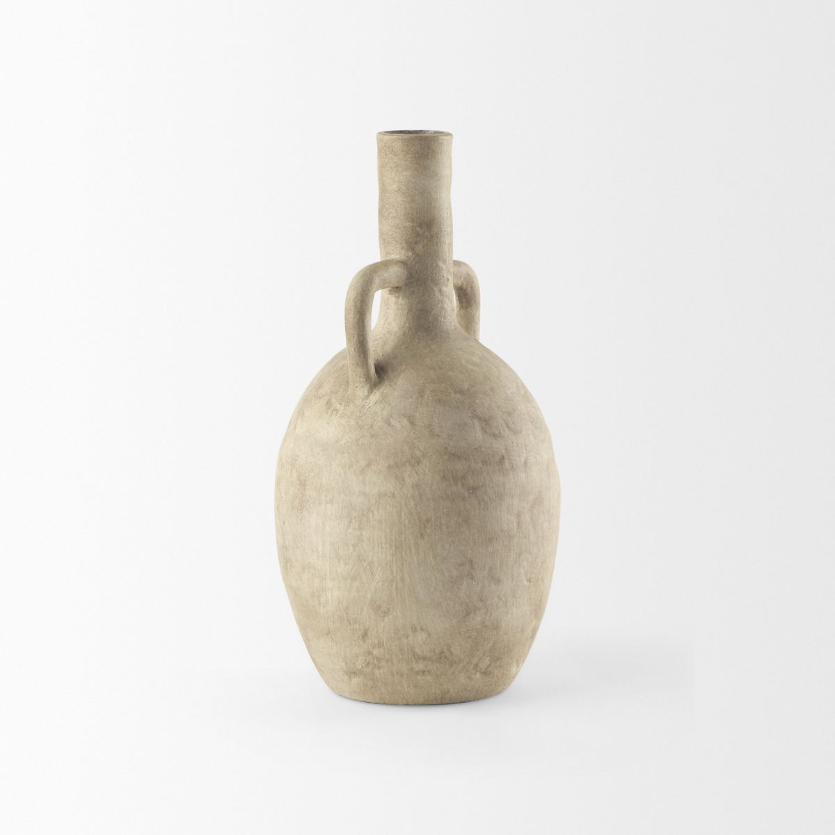 Zenni  Warm Beige Ceramic Vase, by Mercana, 6.1" length x 6.1" width x 12.01" height View 6
