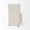 Elbert Solid Back Dining Side Chair | Cream Fabric with Brown Wood, Dining Chair by Mercana, 19.25" length x 21.75" width x 35.25" height thumbnail 9