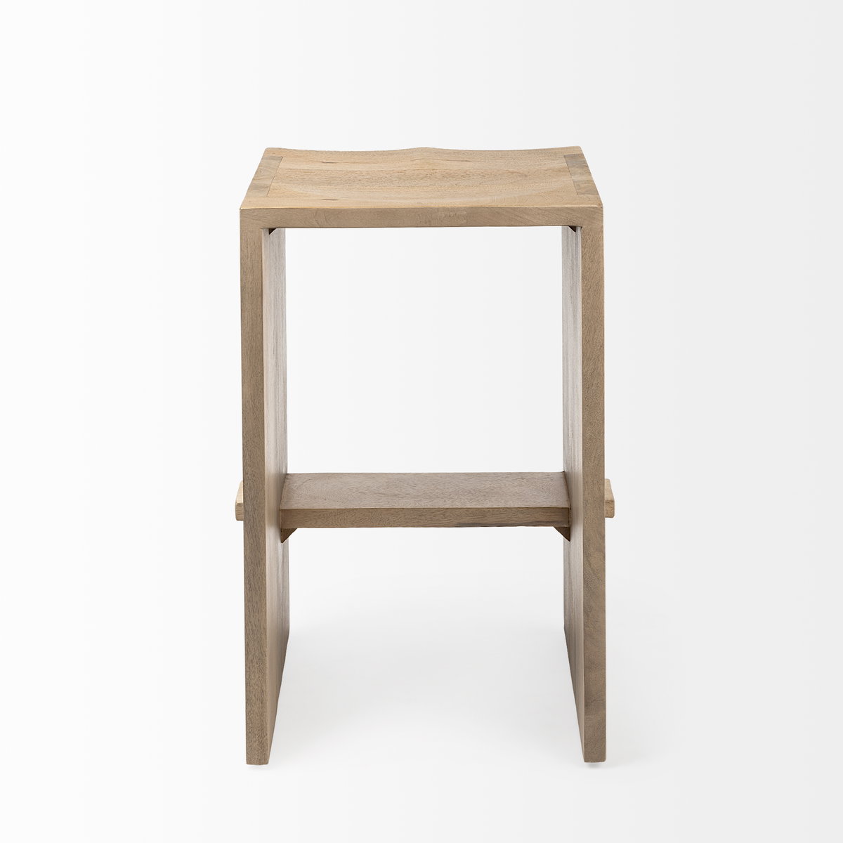 Aida Backless 26in Seat Counter Stool | Light Brown, Counter & Bar Stool by Mercana, 18.5" length x 14" width x 26" height View 8