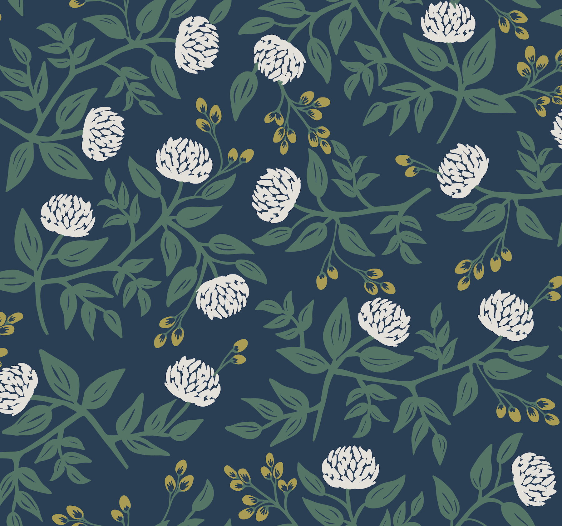 Peonies Navy Wallpaper large image 