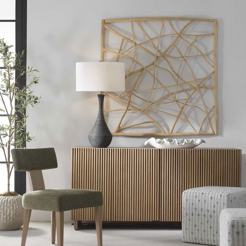 Tangled Up Outdoor Teak Wall Decor