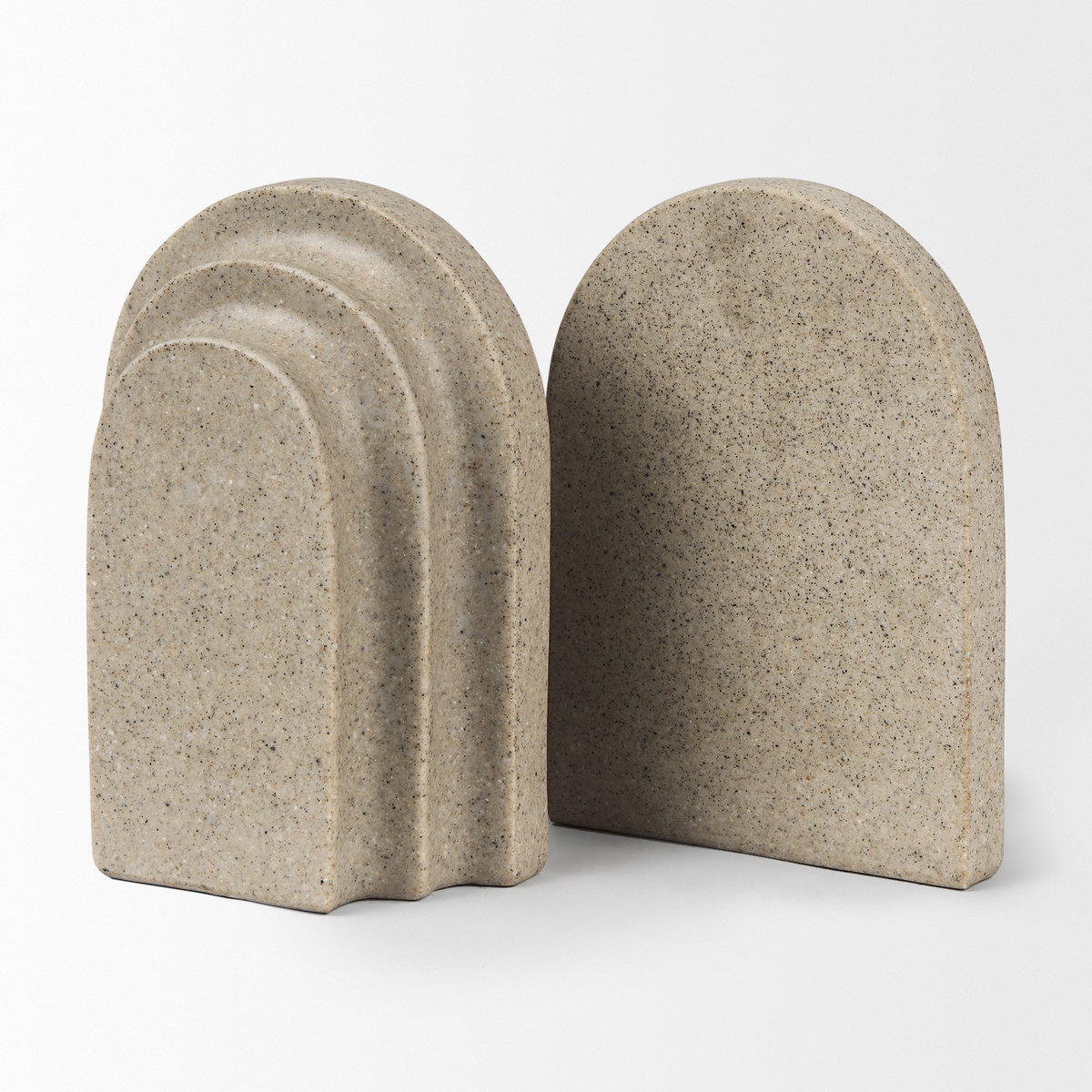 Empire Sandstone Resin Arc Book End Set, Bookend by Mercana, 5.75" length x 5" width x 8" height View 8