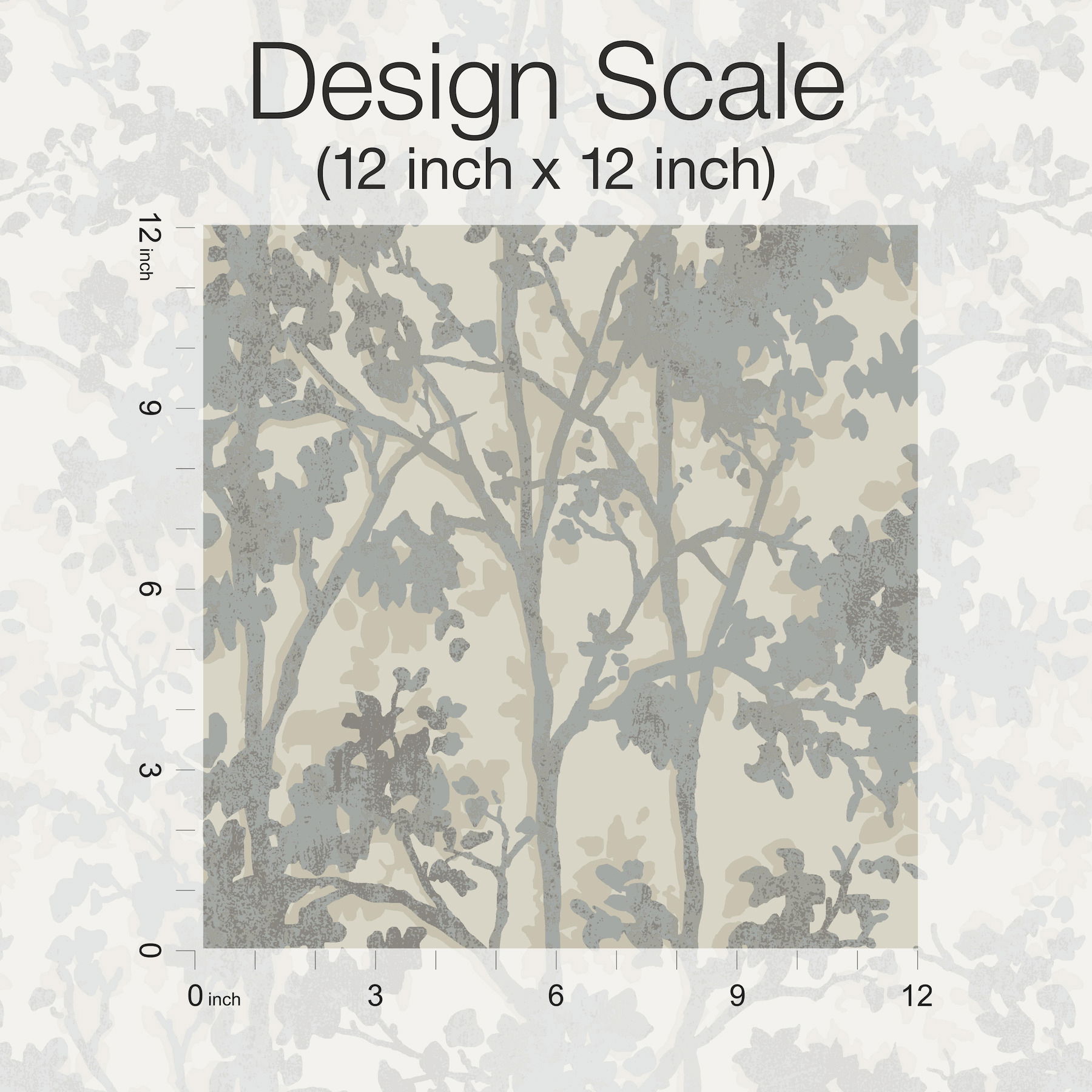 Shimmering Foliage Cream & Silver Wallpaper large image 