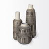 Riker III Large Dark Gray Cream Ceramic Vase, by Mercana, 5.12" length x 5.12" width x 14.17" height thumbnail 6