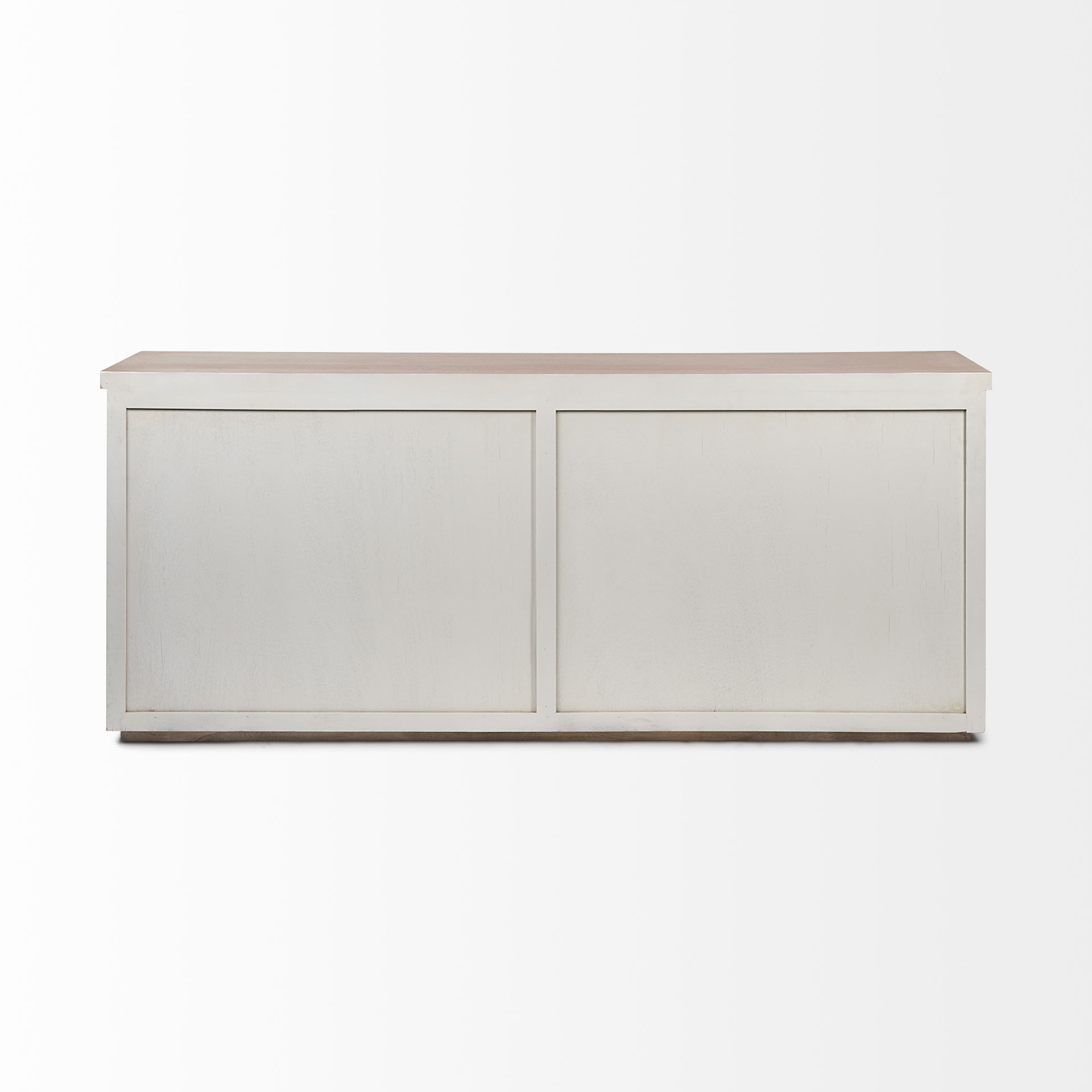 Fairview III Solid Wood Brown Top & White Frame 4 Cabinet Door Sideboard large image 