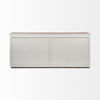 Fairview III Solid Wood Brown Top & White Frame 4 Cabinet Door Sideboard thumbnail 4