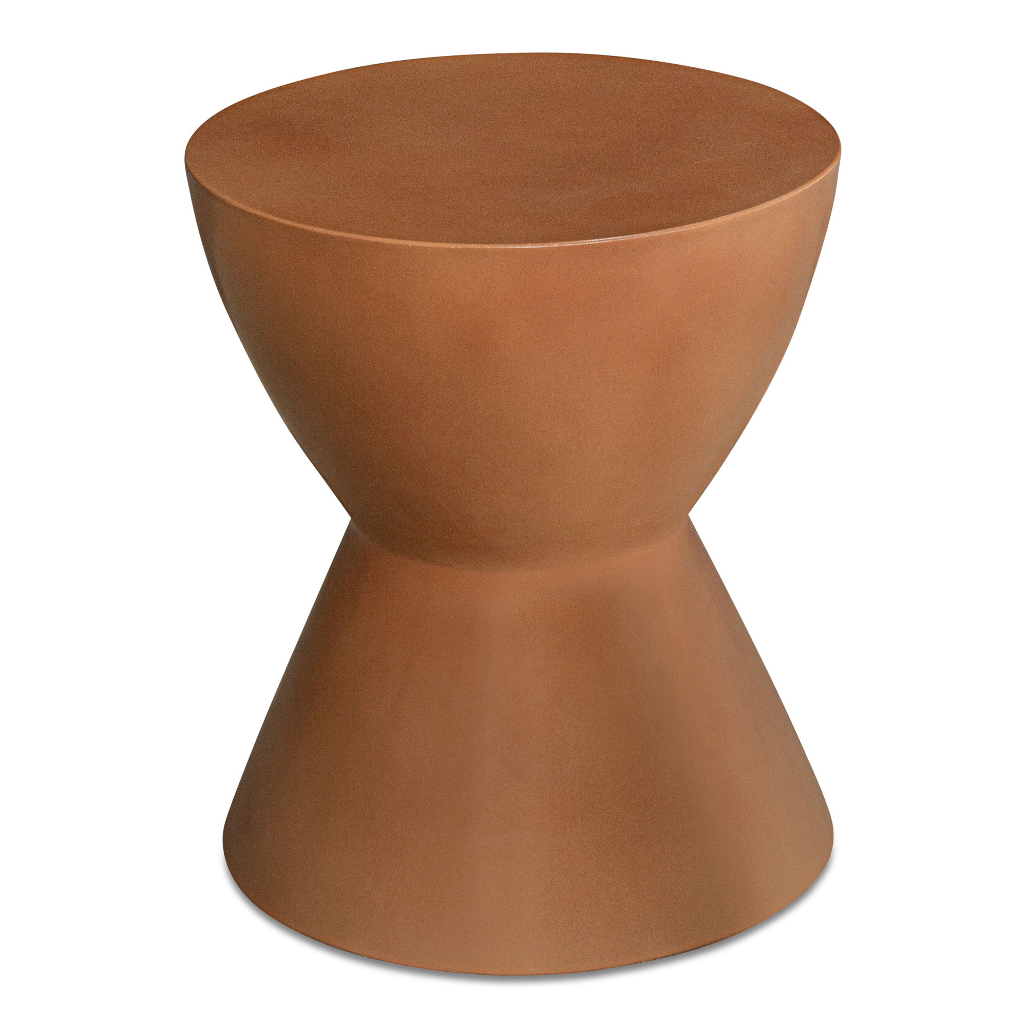 Hourglass Outdoor Stool Terracotta, Outdoor Chair by Moe's Home, 1'3" width x 1'6" height x 1'3" depth View 2