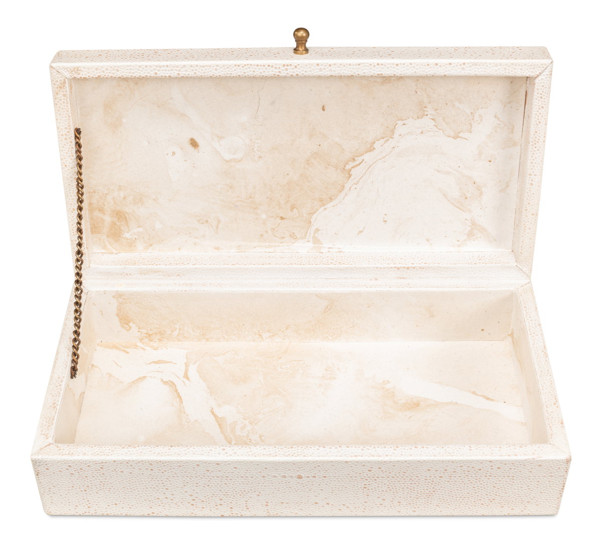 Gatsburg Shagreen Box Osprey White  S/2, by Sarreid, 6" length x 1' width x 3" height View 11
