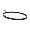Ansel 20L x 14W Black Metal Mirrored Bottom Oval Serving Tray, Decorative Tray by Mercana, 20.08" length x 13.98" width x 2.87" height thumbnail 1