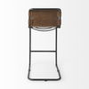 Berbick 43' Total Height Medium Brown Leather with Iron Frame Bar Stool, Counter & Bar Stool by Mercana, 20.5" length x 24.8" width x 43" height thumbnail 5