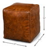 Sunday Afternoon Leather Cube,Natural, Seating by Sarreid, 15" length x 15" width x 16" height thumbnail 13