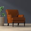 Gaston Distilled Leather Chair, Brown, Seating by Sarreid, 45659" length x 40" width x 38" height thumbnail 13
