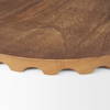 Waverly Round Light Brown Wood Scalloped Edged Trays, Decorative Tray by Mercana, 17.5" length x 17.5" width x 1" height thumbnail 7