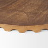 Waverly Round Light Brown Wood Scalloped Edged Trays, Decorative Tray by Mercana, 17.5" length x 17.5" width x 1" height thumbnail 7