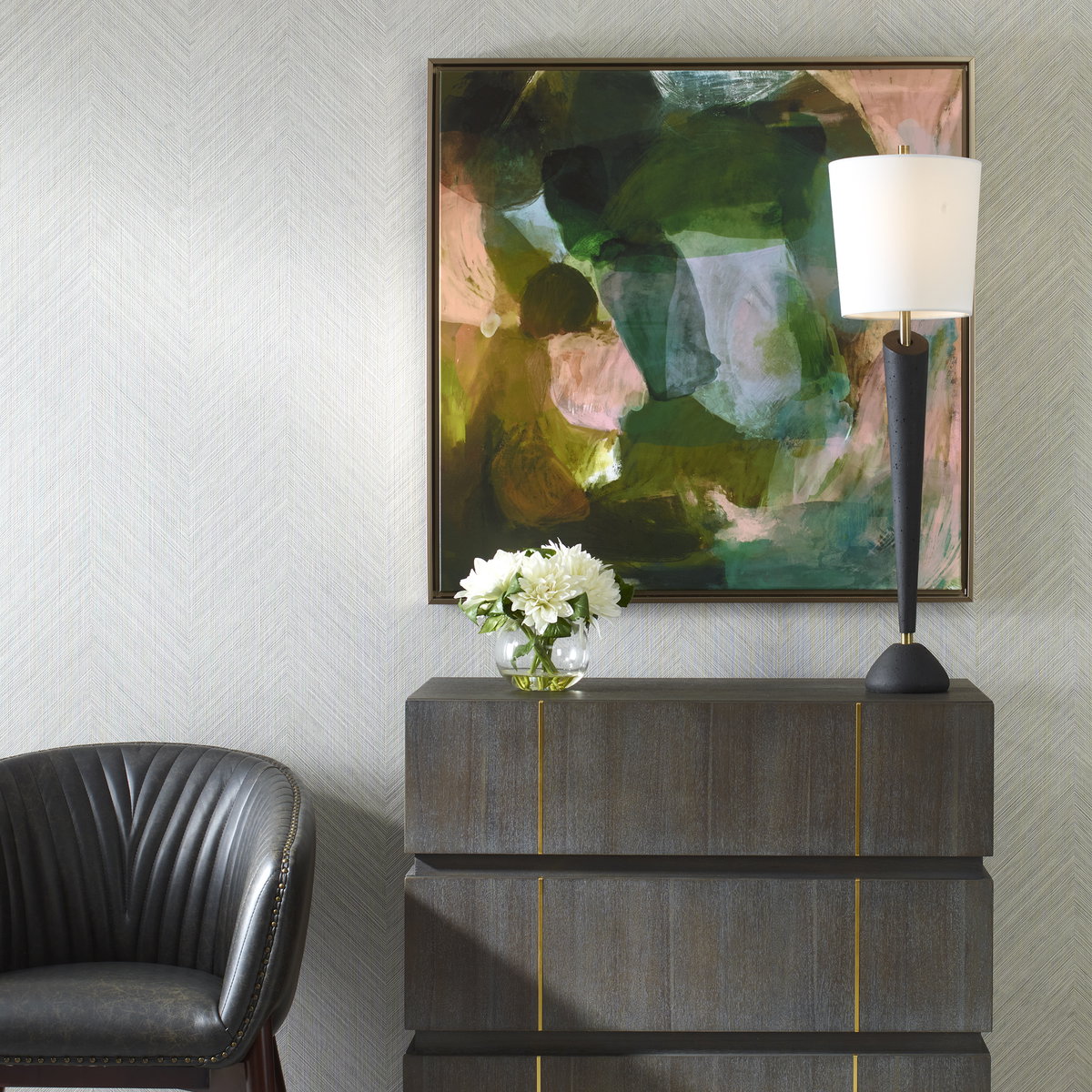 Forever Ever Framed Abstract Art, by Uttermost, 37.5" width x 37.5" height x 2" depth View 2