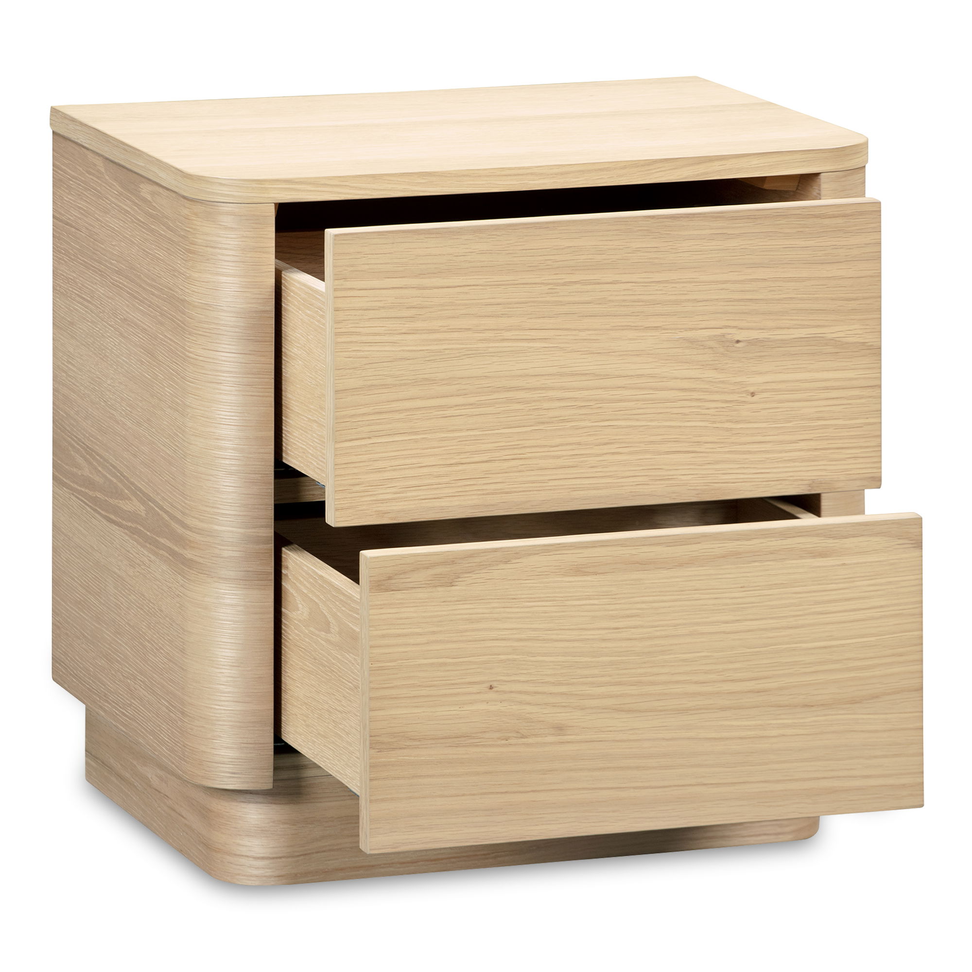 Round Off Tall Nightstand Natural Oak, by Moe's Home, 20" width x 20" height x 15" depth View 5