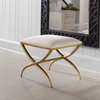 Crossing Small White Bench, Benche by Uttermost, 23.5" width x 20" height x 18" depth thumbnail 2