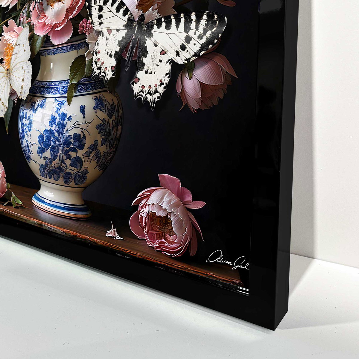 Ode to Peonies - With 3-D Butterflies (No Embellishment), Art by Oliver Gal,  24x24 View 5