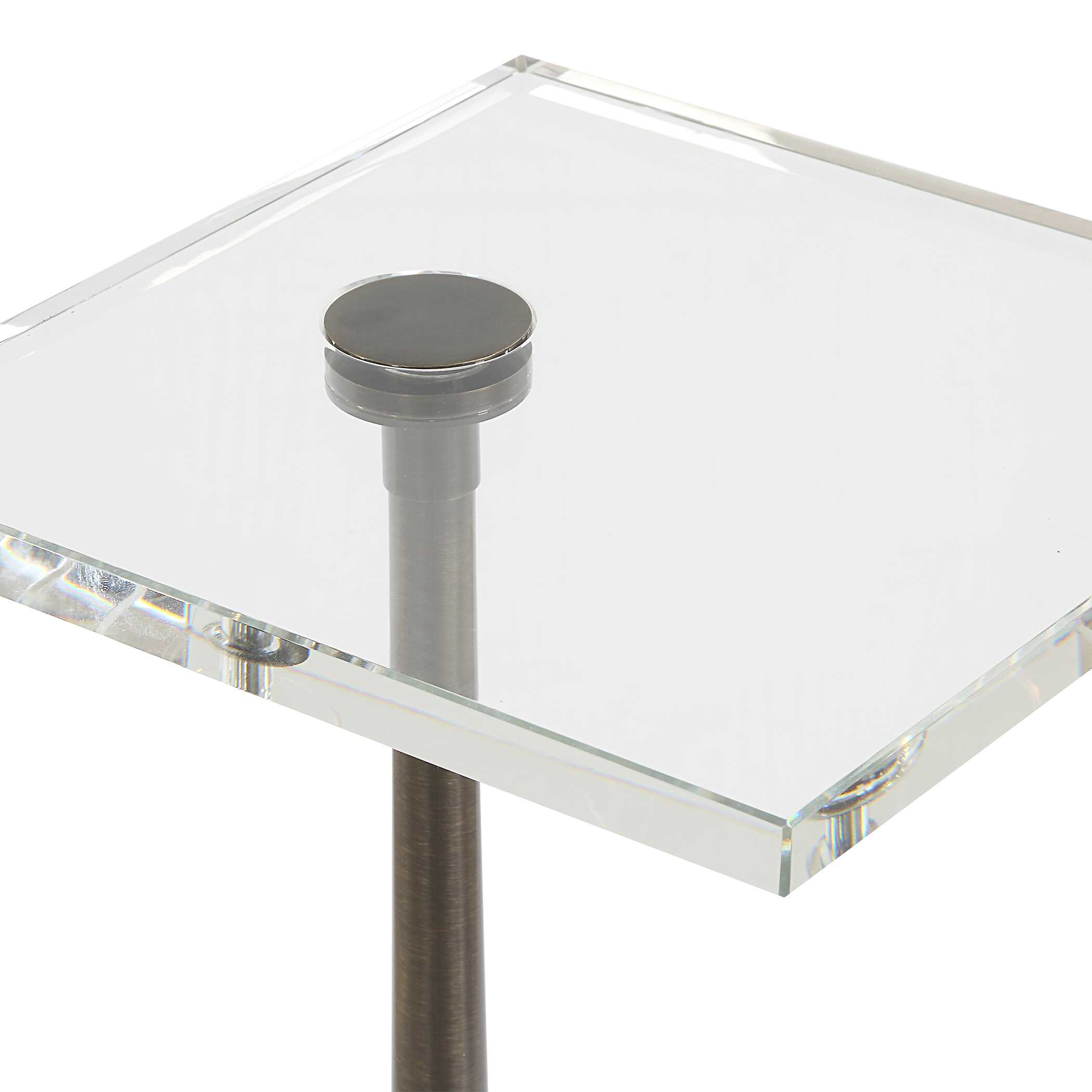 Pelton Marble Glass Drink Table, Furniture by Uttermost, 11" width x 24" height x 11" depth View 7