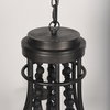 Selma Black Wood Bead and Metal Chandelier, by Mercana, 37.8" length x 33.27" width x 96.85" height thumbnail 6