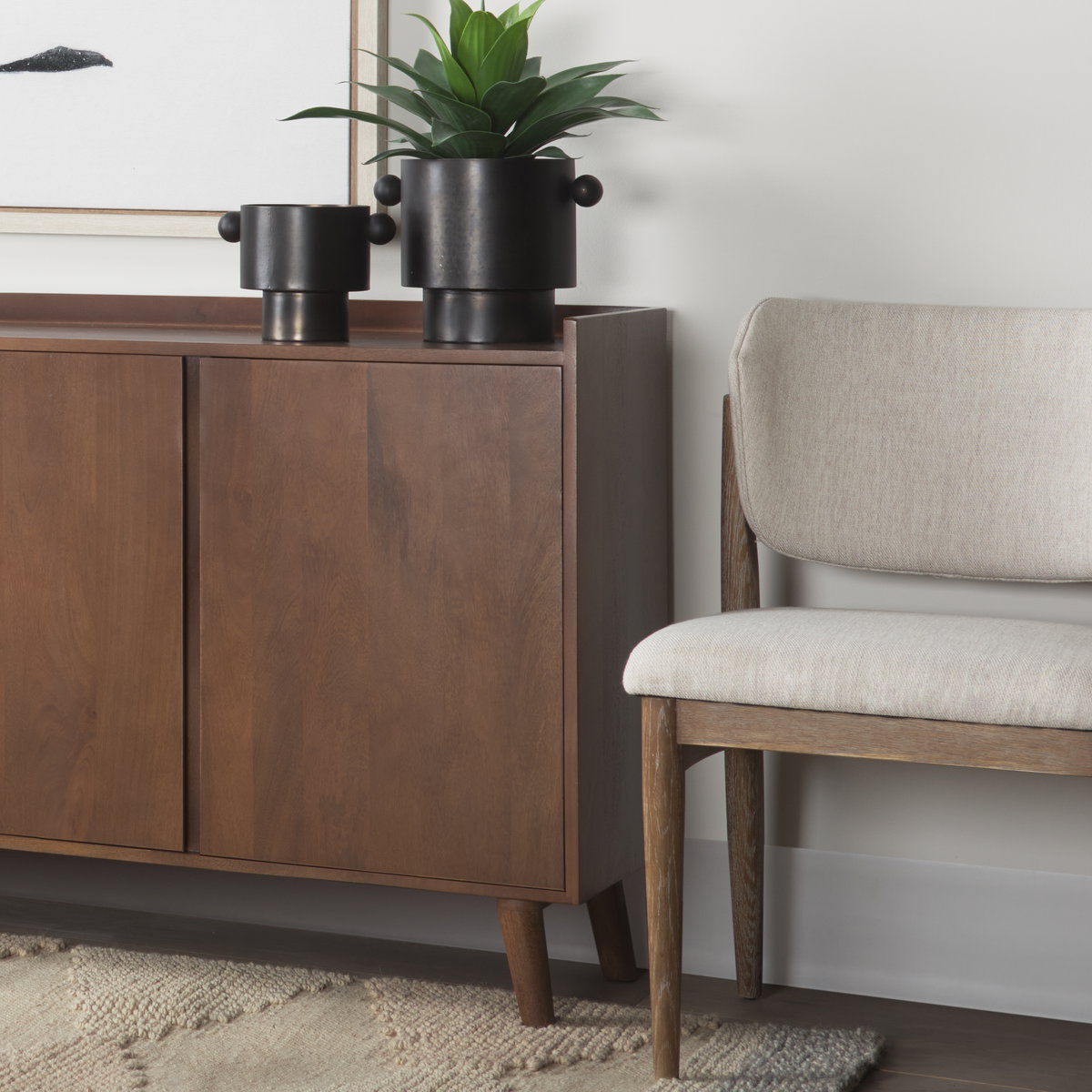 Lillie  Medium Brown Wood 2 Door Tray Top Accent Cabinet, Cabinets & Chest by Mercana, 36" length x 16" width x 32" height View 2