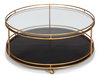 Trolley Round Cocktail Table, by Sarreid, 3'6" length x 3'6" width x 1'5" height thumbnail 8