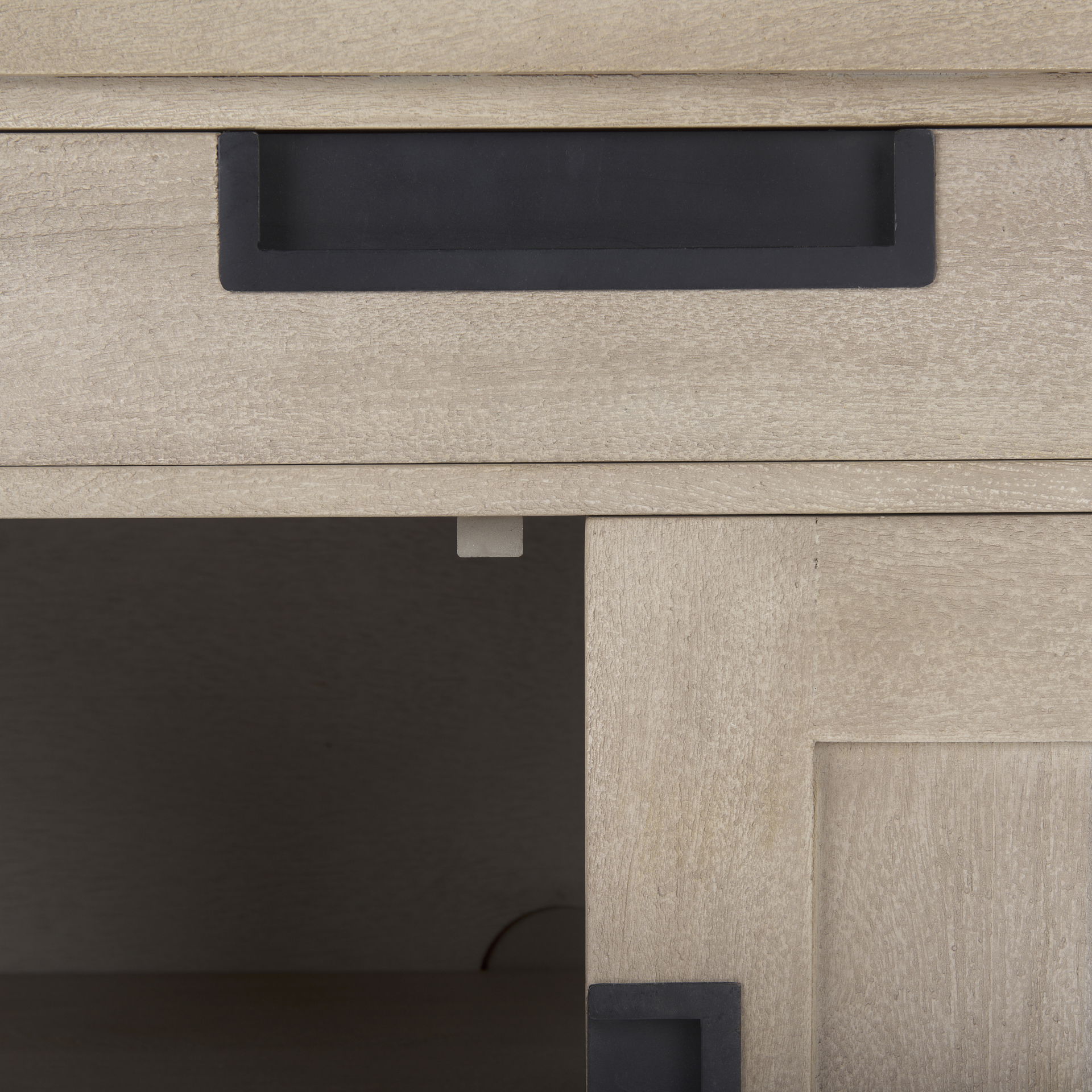 Braxton   Beige Wood with Black Accents 2 Door Accent Cabinet, Cabinets & Chest by Mercana, 33.5" length x 18.5" width x 31.5" height View 10