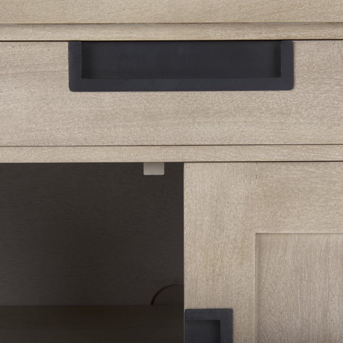 Braxton   Beige Wood with Black Accents 2 Door Accent Cabinet, Cabinets & Chest by Mercana, 33.5" length x 18.5" width x 31.5" height View 12