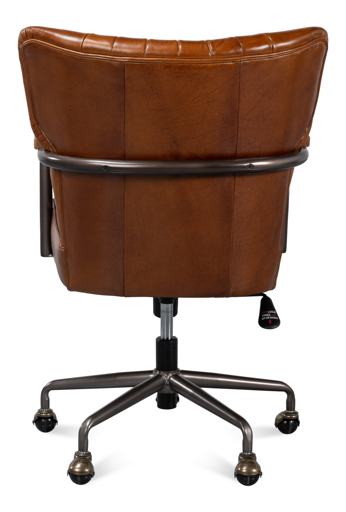 Parker Office Chair  Vintage Havana Lthr, by Sarreid, 2'4" length x 2'1" width x 3'2" height View 10