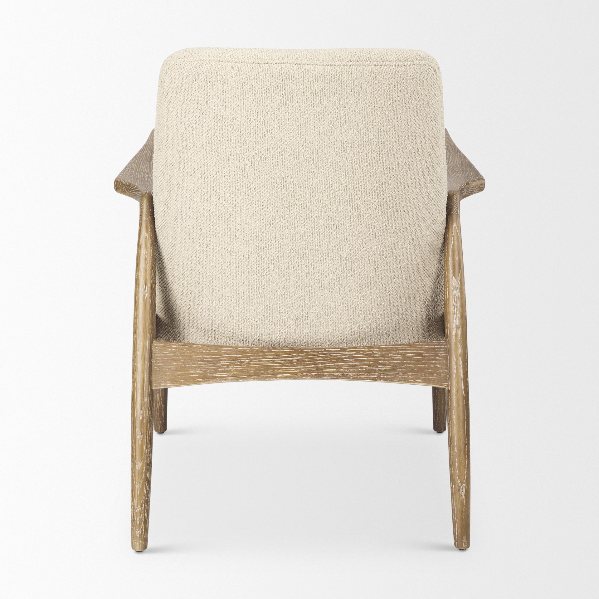 Westan Cream Boucle Fabric with Light Brown Wood Accent Chair large image 