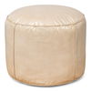 Soccerball Stool, Taupe Leather, Seating by Sarreid, 22" length x 22" width x 18" height thumbnail 1