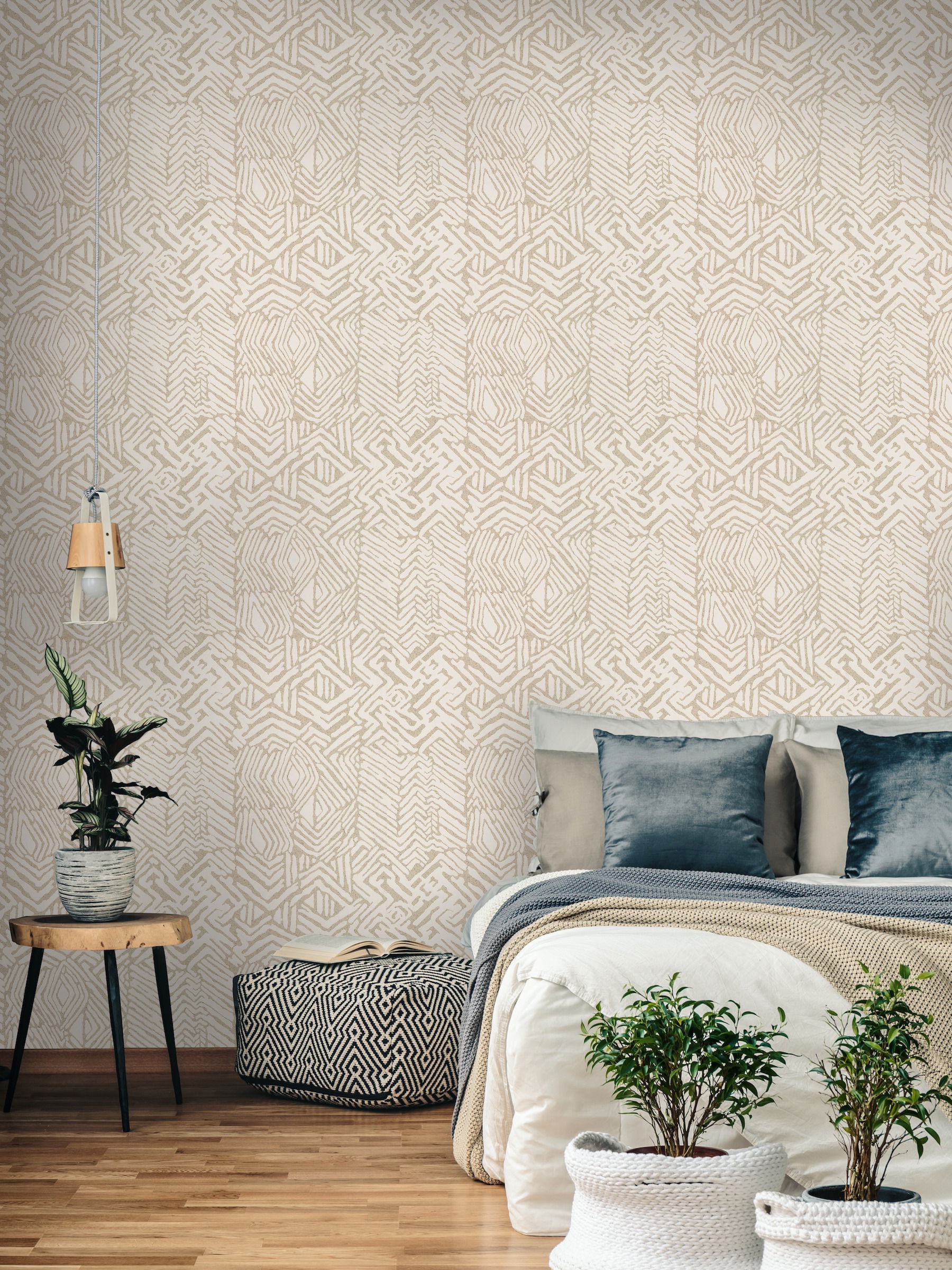 Tribal Print Tan Wallpaper large image 