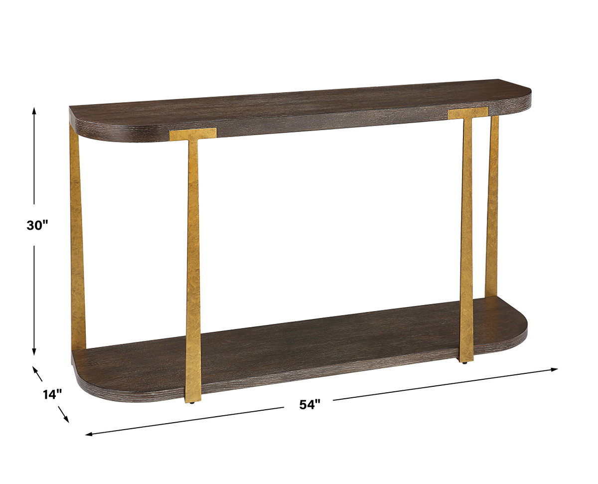 Palisade Wood Console Table, by Uttermost, 54" width x 30" height x 14" depth View 3