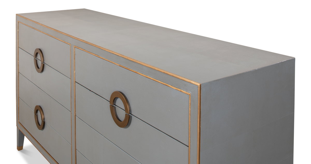 Gabriella Chest Of Drawers  Storm Grey, by Sarreid, 1'10" length x 6'4" width x 3'4" height View 7