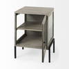 Arelius 20L x 18W x 26H Gray Wood with Black Metal Frame End/Side Table, Side & End Table by Mercana, 20" length x 18.75" width x 26" height thumbnail 6