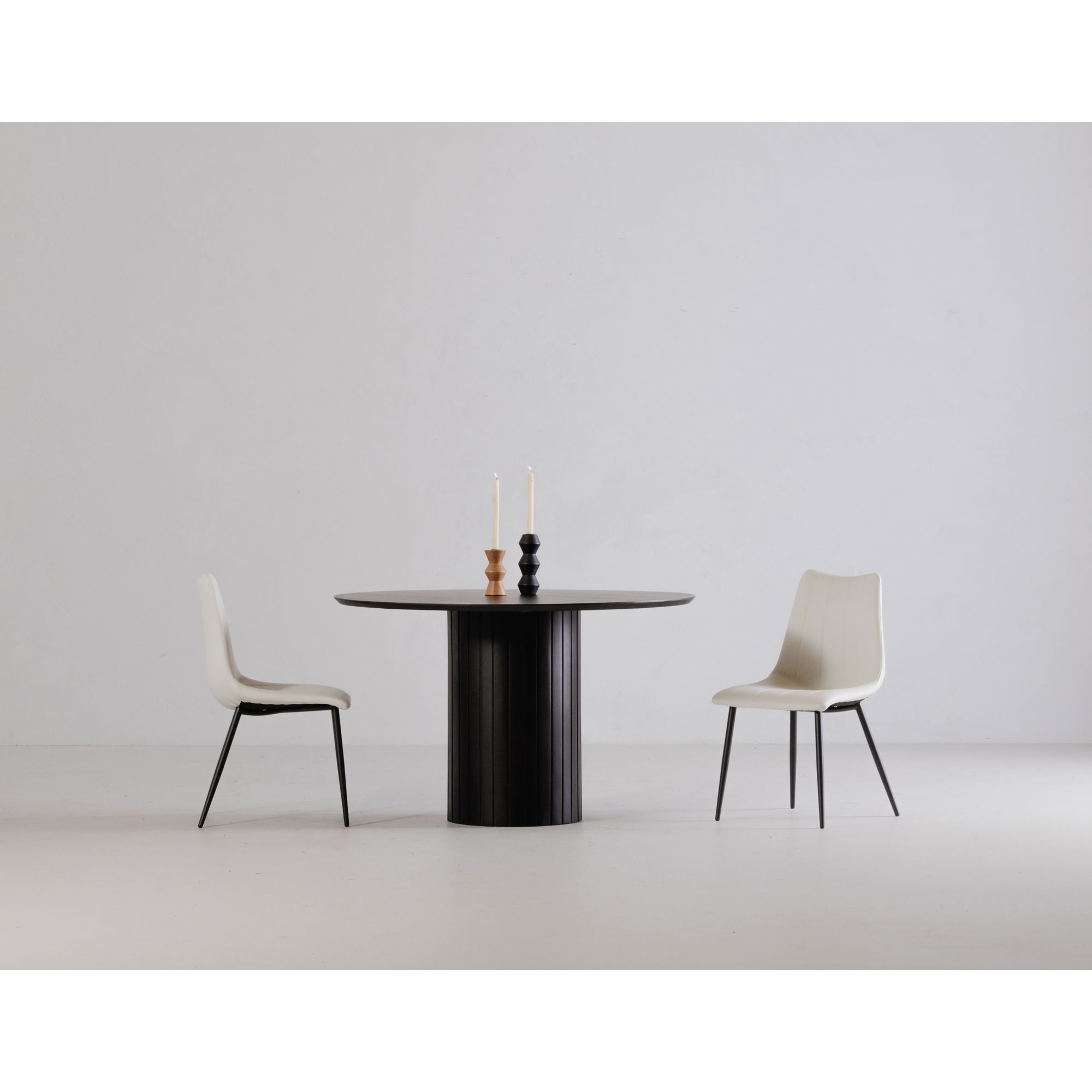 Povera Round Dining Table Black, by Moe's Home, 48" width x 30" height x 48" depth View 6