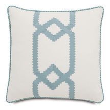 Online Designer Living Room Magnolia Filly White with Gimp Design Square Pillow Cover & Insert