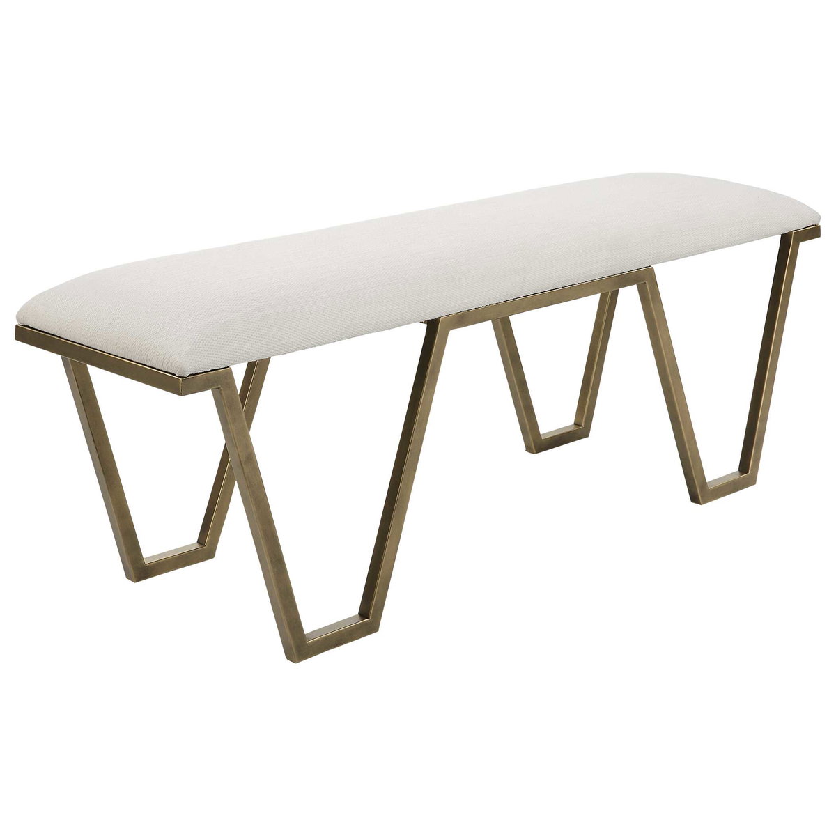 Farrah Geometric Bench, Benche by Uttermost, 53.75" width x 20.67" height x 15.75" depth View 5