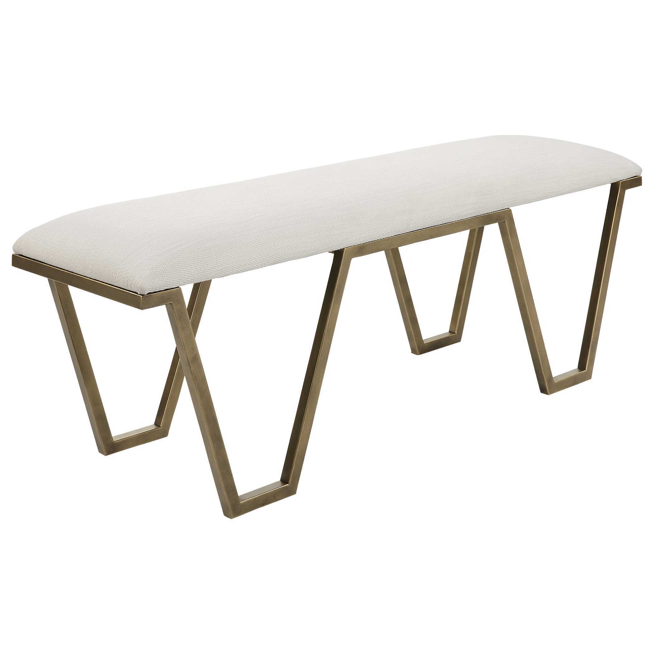 Farrah Geometric Bench, Furniture by Uttermost, 53.75" width x 20.67" height x 15.75" depth View 5