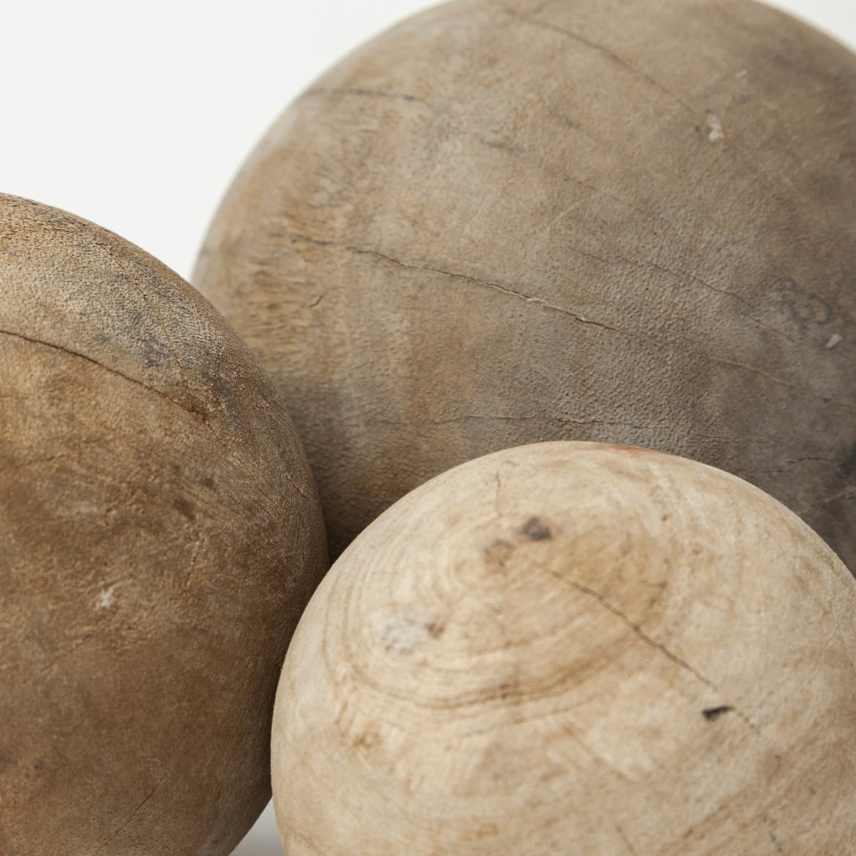 Carrick (Set of 3) Natural Wood Decorative Spheres, Decorative Object by Mercana, 5" length x 5" width x 5" height View 9