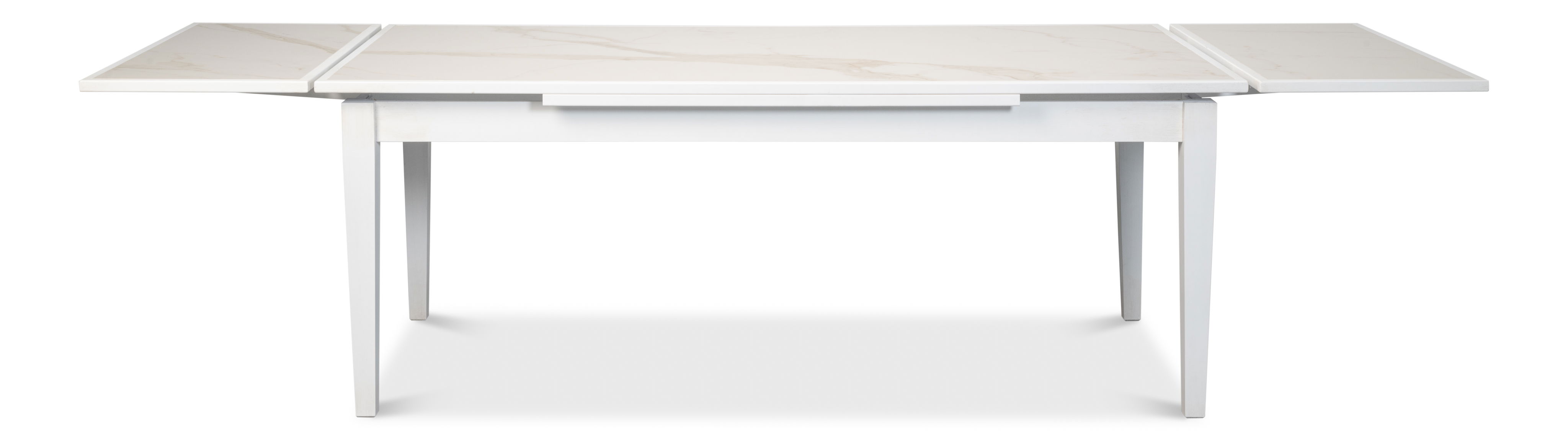 Rect. Extension Dining Table, White, by Sarreid, 81" length x 41" width x 45659" height View 10