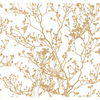 Budding Branch Silhouette White & Gold Wallpaper thumbnail 0