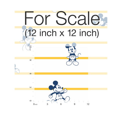 Disney Mickey Mouse Stripe Yellow Wallpaper