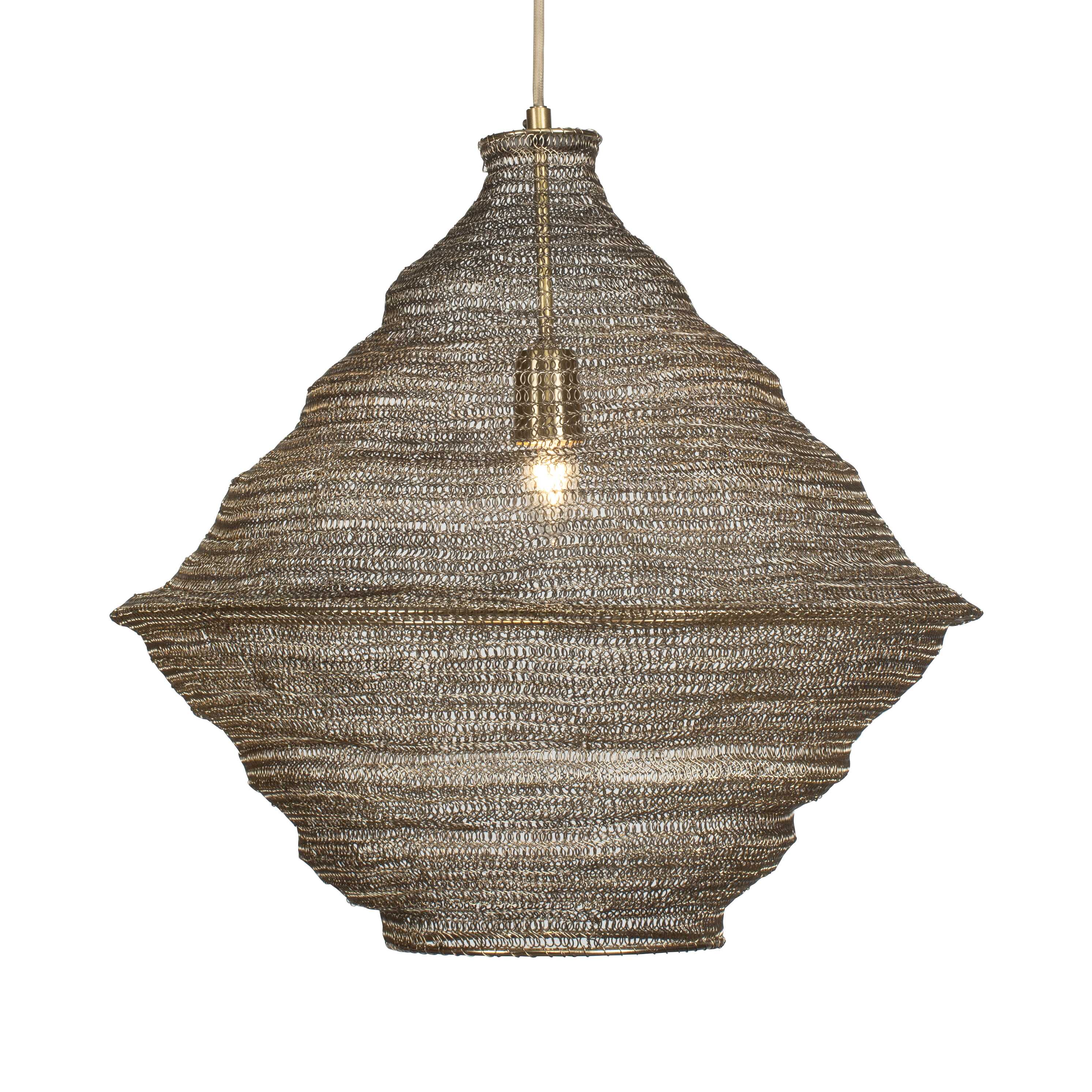 Sigh Woven Brass 1 Light Pendant, Ceiling Light by Uttermost, 20" width x 20.6" height x 20" diameter x 20" depth View 6