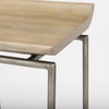 Givens Low Back 26in Seat Counter Stool | Brown Wood with Silver Metal, Counter & Bar Stool by Mercana, 14.1" length x 15.8" width x 26" height thumbnail 8